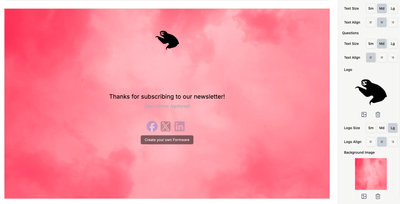 Logo - large and center aligned